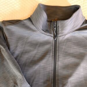 Heathered blue zip up fleece, T by Talbots 3X